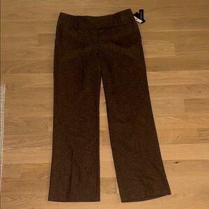 AB Studio Brown Tweed Pants with Metallic Fleck